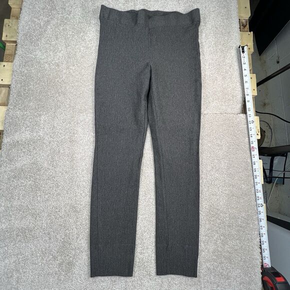 ECI NY Women Casual Pants L Heather Gray Stretch Textured Pull Up - Picture 1 of 6